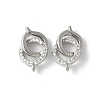 Brass Micro Pave Clear Cubic Zirconia Fold Over Clasps KK-D324-04P-1
