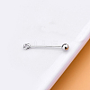 Rhodium Plated 925 Sterling Silver Screw On Eye Ball Pins STER-L044-02B-P-2