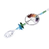 Chakra Natural Mixed Stone Chips Tree of Life Suncatcher HJEW-N005-01-2