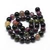 Natural Tourmaline Beads Strands G-R446-6mm-03-2