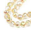 Electroplate Transparent Glass Beads Strands EGLA-N002-31-C04-3