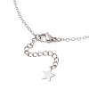 201 Stainless Steel Moon and Star Pendant Brass Cable Chain Necklaces NJEW-JN05787-5