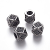 Brass Micro Pave Cubic Zirconia Beads ZIRC-L088-01A-B-1