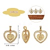 3Pcs Religion Theme Brass Micro Pave Clear Cubic Zirconia Pendants KK-SZ0005-52-2