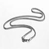 Non-Tarnish 201 Stainless Steel Mesh Chain Necklaces NJEW-G256-01P-1