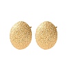 Brass Textured Stud Earrings EJEW-A143-02E-G-4