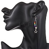 Chakra Glass Beads Dangle Earrings & Necklaces Sets SJEW-JS01364-9
