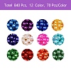 840Pcs 12 Colors Imitation Pearl Acrylic Beads sgOACR-SZ0001-14-2