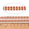 Brass Enamel Leaf Link Chains CHC-F021-02G-11-2