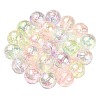 Textured UV Plating Rainbow Iridescent Transparent Acrylic Beads OACR-C007-09-1