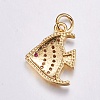 Brass Micro Pave Cubic Zirconia Pendants ZIRC-G125-77G-2