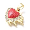 Brass Micro Pave Cubic Zirconia Pendants KK-P336-40G-02-2