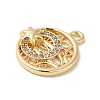 Brass Micro Pave Cubic Zirconia Charms KK-D071-02G-2