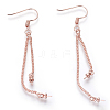 Brass Earring Hooks ZIRC-J021-37RG-RS-1