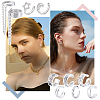2Pairs 2 Styles 925 Sterling Silver Cuff Earrings EJEW-UN0002-84-5