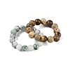 Round Natural & Synthetic Gemstone Beads Stretch Rings for Unisex G-C140-04-2