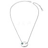 TINYSAND Trendy 925 Sterling Silver Cubic Zirconia Circle Pendant Necklaces TS-N341-S-2