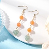 Natural Green Aventurine & Dyed Natural Malaysia Jade Dangle Earrings EJEW-JE06673-01-2