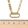 304 Stainless Steel Oval Lock Clasps Pendant Figaro Chain Necklaces for Women NJEW-JN06169-01-3