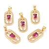 Real 18K Gold Plated Brass Micro Pave Cubic Zirconia Pendants ZIRC-L100-083G-03-1