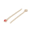 304 Stainless Steel Chain Extenders with Heart Alloy Enamel Charm FIND-JF00096-4