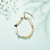 ABS Imitation Pearl & Natural Mixed Gemstone Chips Beaded Bracelet for Women BJEW-JB08435-2