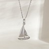 Ocean Summer Brass Pave Clear Cubic Zirconia Pendant Necklaces FS-WG82AA1-17-1