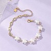 ABS Plastic Imitation Pearl Link Chain Bracelets BJEW-JB13093-1