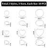 Unicraftale 60Pcs 6 Styles 304 Stainless Steel Linking Ring STAS-UN0056-44-3