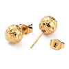 Ion Plating(IP) Textured Round Bead 304 Stainless Steel Stud Earring Findings X-EJEW-O104-01G-3