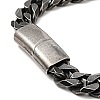 304 Stainless Steel Curb Chain Bracelet with Magnetic Clasp for Men Women BJEW-E009-13AS-4