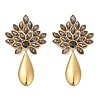 304 Stainless Steel Glass Stud Earrings for Women EJEW-M095-11G-02-2