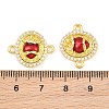 Brass Micro Pave Clear Cubic Zirconia Connector Charms CU-CBA5CB0-17G-3