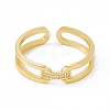 Ion Plating(IP) 304 Stainless Steel Cubic Zirconia Cuff Ring for Women LS-RJEW-C060-27G-2