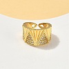 Brass Micro Pave Cubic Zirconia Adjustable Open Cuff Rings RJEW-V009-02G-2