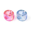 UV Plating Transparent Acrylic European Beads X-OACR-M027-02O-3