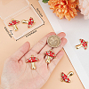 6Pcs Autumn Theme Real 18K Gold Plated Brass Micro Pave Cubic Zirconia Pendants ZIRC-BBC0002-34-3