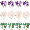6Pcs 3 Styles Chakra Natural Gmestone Copper Wire Big Pendants FIND-FH0004-66-1