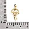 Brass Micro Pave Clear Cubic Zirconia Pendants KK-CBAA632-27G-3