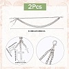 2Pcs Aloy 3-Layer Cross Charm Anklets for Women AJEW-SP0001-96-2