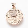 Brass Micro Pave Cubic Zirconia Pendants ZIRC-R015-56G-1