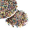 Opaque Picasso Cylinder Glass Beads SEED-Q039-06A-M-1