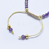 Natural Amethyst Braided Bead Bracelets BJEW-I258-G01-3