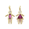 Brass Micro Pave Cubic Zirconia Pendants X-KK-D339-02G-07-1