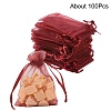 100Pcs Rectangle Organza Gift Drawstring Bags OP-YW0001-03D-1