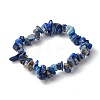 Natural Lapis Lazuli Chip Bead Stretch Bracelets for Children BJEW-JB06388-04-2