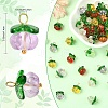 10Pcs Pumpkin Glass Pendants PALLOY-YW00139-01-3