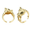 Cubic Zirconia Leopard Open Cuff Rings RJEW-N037-029-1