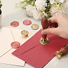 CRASPIRE 3Pcs 3 Styles Golden Plated Wax Seal Brass Stamp Head AJEW-CP0007-52B-3