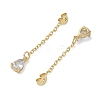 Rack Plating Brass Micro Pave Clear Cubic Zirconia Friction Ear Nut EJEW-I266-04G-4